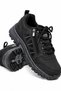 Men's Zippered Trekking Shoes Black Outdoor Lace-Up Non-Slip Sole - 2