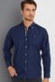 Men's Cotton Shirt Navy Blue G974 - 3