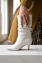 Sophia Short Length White Bellows (7 cm Heel) Pull-On Daily Women's Boots - 2