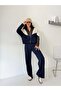 Women's Modal Fabric Parachute Detailed Lined Garnished Top and Bottom Set - 2