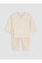 Double-Breasted Collar Baby Girl Hospital Set - 2
