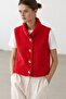 Red Stand Collar Plush Vest 23241