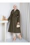 Double Button Windbreaker Hijab Trench Coat Rc3143 - 6