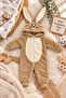 Bej Rabbit Premium Wellsoft Plush Baby Jumpsuit