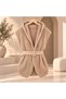 Women's Suede Belted Hooded Knitwear Vest Mta-T67 - 4