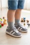 Children's Suede Look Velcro Sports Shoes with White Stripes, Comfortable Sole, Casual Sneaker, School Shoes