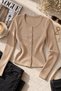 Women's Ribbed Crew Neck Cardigan - 6