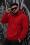 Bery Large Size Men's Hooded Basic Sweatshirt with Two Threaded Kangaroo Pockets - 2