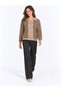 Women's Striped Polo Collar Double Breasted Knitwear Jacket