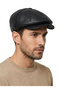 Men's Genuine Leather Eight-Piece Peaky Blinders Style Cap - Winter Vintage British Style Newsboy Cap - 4