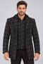 K9532 Men's Coat-Plaid Black-1