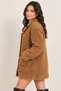 Women's Biscuit Oversize Buttoned Unlined Plush Inside and Out Wellsoft Coat Cardigan - 3