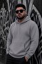 Bery Large Size Men's Hooded Basic Sweatshirt with Two Threaded Kangaroo Pockets - 3