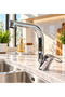 Chrome Mix Herringbone Spout Kitchen Sink Faucet – Single Handle Swivel Spout Faucet