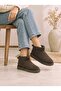 Women's Brown Mini Suede Fur-Lined Low Thin Sole Winter Boots - 2