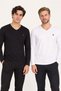 Men's V-Neck Cotton Sweatshirt Set of 2 Black-White T8587