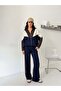 Women's Modal Fabric Parachute Detailed Lined Garnished Top and Bottom Set - 3