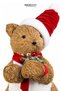 New Year's Standing Bear Figure with Natural Straw Texture and Red Hat 55 cm - 5