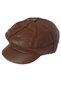 Men's Genuine Leather Eight-Piece Peaky Blinders Style Cap - Winter Vintage British Style Newsboy Cap - 6