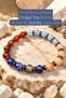 Libra Zodiac Sign Unisex Natural Stone Bracelet Aquamarine, Sunstone, Lapis, Agate