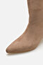Cres Women's Short Heeled Mink Suede Boots A012-K175 - 3