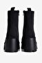 Women's Suede Boots with Zipper, Platform Sole, Thick Heels, Rona Black - 5