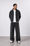 Men's Panda Oversize Zip with Piping Detail in Black - 4