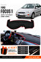 Ford Focus 1 (1998-2005) Compatible Glove Box Cover, Glove Box Case - Black-Red - Fo009