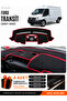 Ford Transit (2007-2012) Compatible Glove Box Cover, Glove Box Case - Black-Red - Fo029