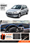 Renault Clio 2 Screened (1998-2001) Compatible Glove Box Cover, Glove Box Case - Black-Blue - Re010