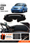 Citroen C3 (2004-2009) Compatible Glove Box Cover, Glove Box Case - Black-Brown - Ci004