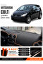 Mitsubishi Colt Pocketed (2004-2013) Compatible Glove Box Cover, Glove Box Case - Black-Brown - Mi005
