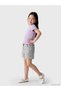 Heart Embroidered Girls' Jean Shorts