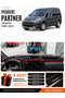 Peugeot Partner Screened Coverless (2010-2014) Compatible Dashboard Cover - Black-Red - Pe025