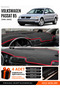 Volkswagen Passat B5 (1996-2000) Compatible Glove Box Cover, Glove Box Case - Black-Red - Vw015