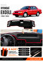 Hyundai Excel (1989-1994) Compatible Glove Box Cover, Glove Box Case - Black-Red - Hu019