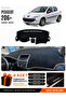 Peugeot 206+ (2009-2013) Compatible Glove Box Protection, Glove Box Cover, Glove Box Case - Black-Grey - Pe004