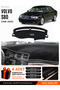 Volvo S80 (1998-2006) Compatible Glove Box Protection, Glove Box Cover, Glove Box Case - Black-Grey - Vo004