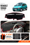 Renault Twingo (1998-2000) Compatible Glove Box Cover, Glove Box Case - Black-Red - Re050