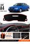 Audi A4 (1994-2001) Compatible Glove Box Protection, Glove Box Cover, Glove Box Case - Black-Red - Au006