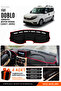 Fi̇at Doblo (2007-2015) Airbagged Large Screen Compatible Glove Box Cover - Black-Red - Fi022