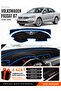 Volkswagen Passat B7 (2010-2015) Compatible Dashboard Cover, Dashboard Case - Black-Blue - Vw016