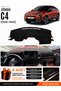 Citroen C4 Without Display (2020-2026) Compatible Dashboard Cover, Dashboard Case - Black-Brown - Ci001
