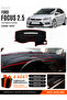 Ford Focus 2.5 Hatchback with Cover (2008-2011) Compatible Dashboard Cover - Black-Red - Fo011