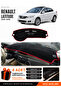 Renault Latitude (2010-2015) Compatible Glove Box Cover, Glove Box Case - Black-Red - Re034