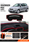 Volkswagen Polo Poled (2001-2009) Compatible Glove Box Cover, Glove Box Case - Black-Red - Vw019