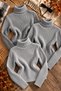 Unisex 3-Piece Cotton Camisole Turtleneck Sweater Set Ribbed Turtleneck Long Sleeve Winter Basic Daily Flexible Sweater