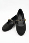 Yonles Belt Scarf Buckle Women's Ballerina Flats Black Suede - 3