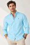 Men's Cotton Shirt Cyan G974