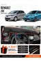 Renault Zoe (2012-2024) Compatible Glove Box Cover, Glove Box Case - Black-Red - Re051